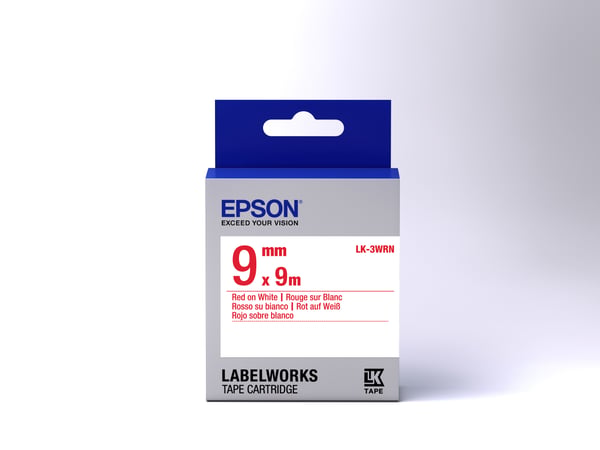 Epson LK-3WRN etiketbånd Rød på hvid