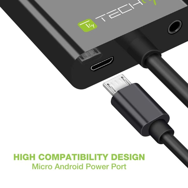 Techly HDMI - VGA+3.5mm+Micro USB B M/F 0,15 m Sort