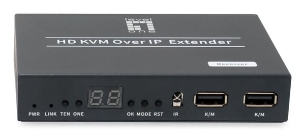 LevelOne HVE-6701R AV forlænger AV-modtager Sort