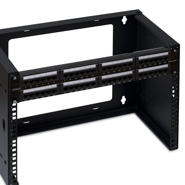 StarTech.com 48-portars 2U-rackmonterad Cat6-patchpanel, RJ45, UTP, 110-plint, Cat 6 Ethernet-patchpanel för nätverksserverrack