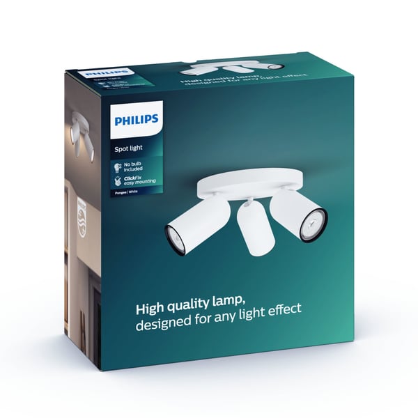 Philips myLiving Pongee lofts-/vægspot x 3