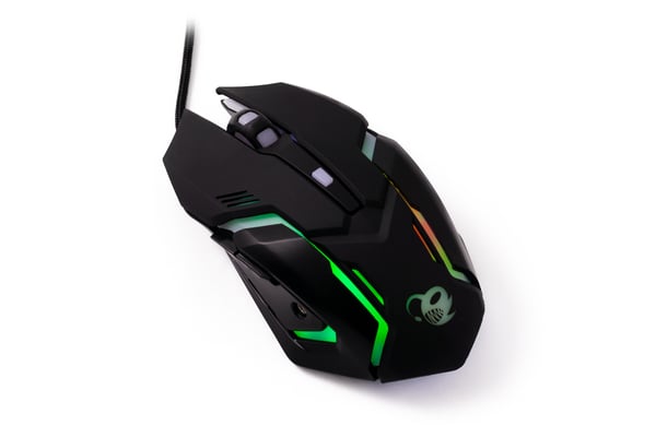 Deep Gaming DG-KTRAA-10 tastatur Mus inkluderet Spil USB QWERTY Spansk Sort