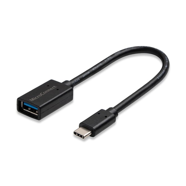 Microconnect USB3.1CAF02BH USB-kabel USB 3.2 Gen 1 (3.1 Gen 1) 0,2 m USB C USB A Sort