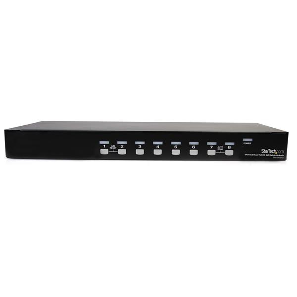 StarTech.com 8 Port Rackmonterad USB VGA KVM-switch - 8-portars VGA-omkopplare med ljud och OSD (On-Scree