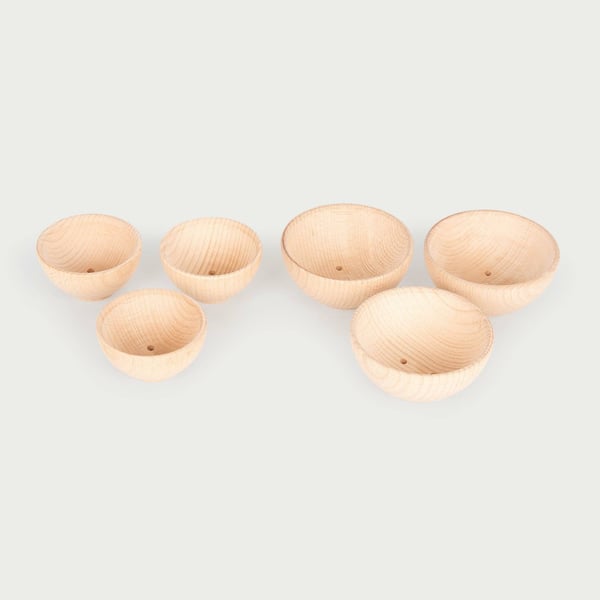 Tickit Natural Wooden Bowls Large motorik legetøj
