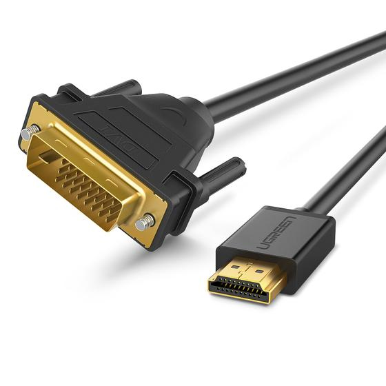 Ugreen 30116 videokaapeli-adapteri 1 m DVI HDMI Musta