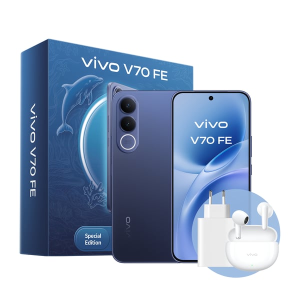 VIVO V70 FE + BUD 17,4 cm (6.83") Dual SIM Android 16.0 5G USB Type-C 8 GB 256 GB 7000 mAh Blå