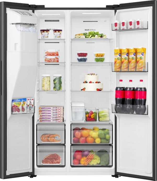 Hisense RS5P528STFE Kombinerad kyl/frys side-by-side Fristående 528 l Svart