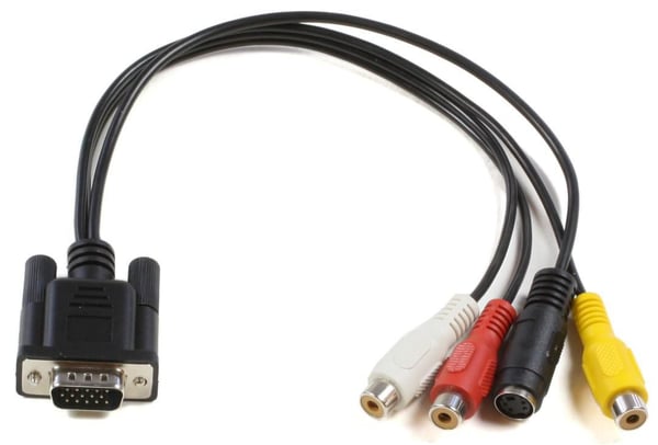 Microconnect MONGGSV videokaapeli-adapteri 0,2 m VGA (D-Sub) RCA + S-Video Musta