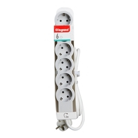 Legrand 694572 stikdåse 5 m 6 AC stikkontakt(er) Indendørs Grå, Hvid
