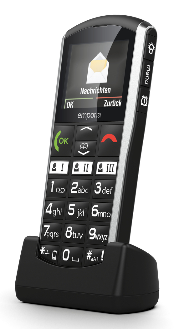 Emporia SIMPLICITY-LTE 5,08 cm (2") 90 g Musta, Hopea Yksinkertainen puhelin