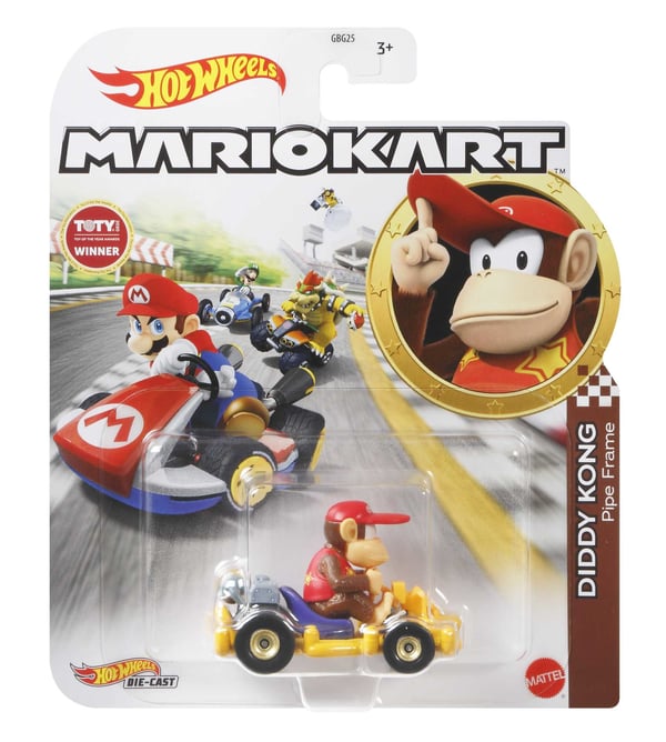 Hot Wheels Mario Kart MarioKart Diddy Kong and Pipe Frame
