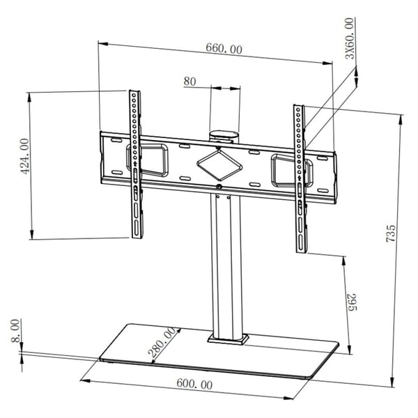 Techly ICA-LCD S07L tv-fäste 165,1 cm (65") Svart
