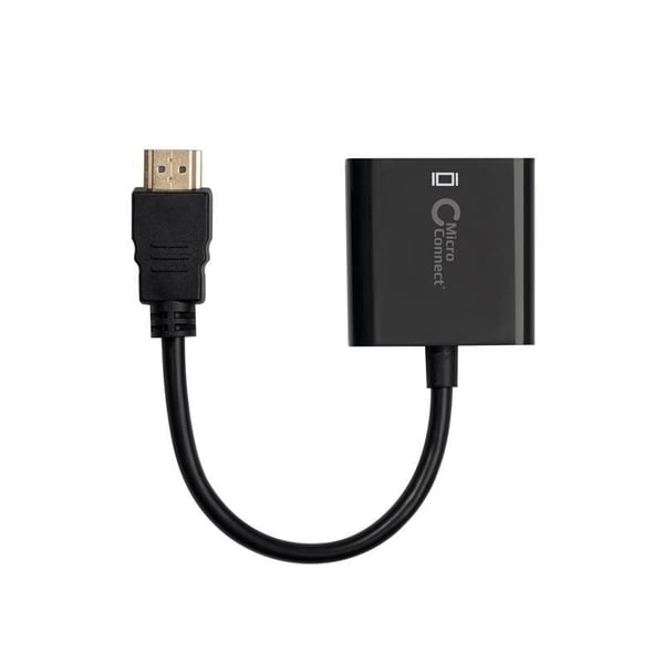 Microconnect HDMVGA2B videokaapeli-adapteri 0,15 m VGA (D-Sub) HDMI-tyyppi A (vakio) Musta