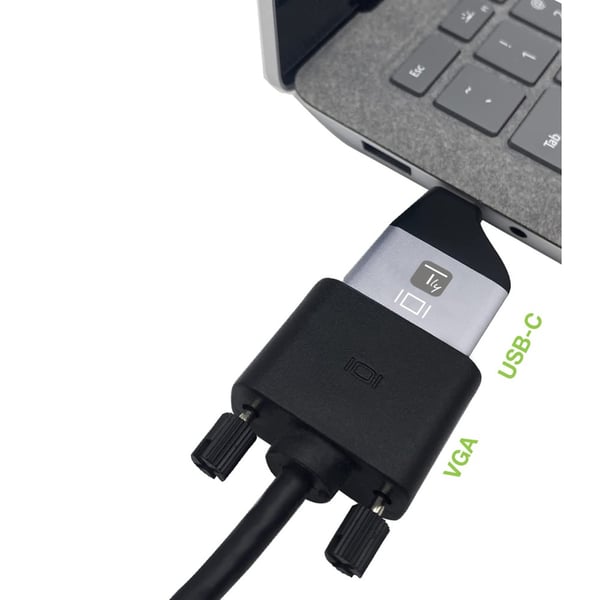 Techly IADAP USBC-VGAC USB grafisk adapter 1920 x 1200 pixel Sort, Sølv