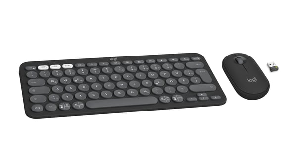 Logitech Pebble 2 Combo tastatur Mus inkluderet Universel RF trådløs + Bluetooth QWERTZ Tysk Grafit