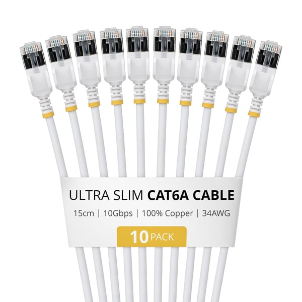 StarTech.com 6ASTP34WHS15CM10PK netværkskabel Hvid 0,15 m Cat6a U/FTP (STP) Rund