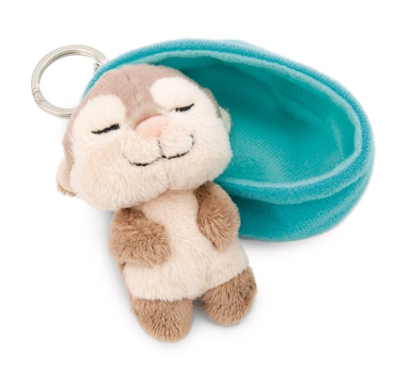 NICI - Sleutelhanger Sleeping Pets otter 8cm mand blauw GROEN