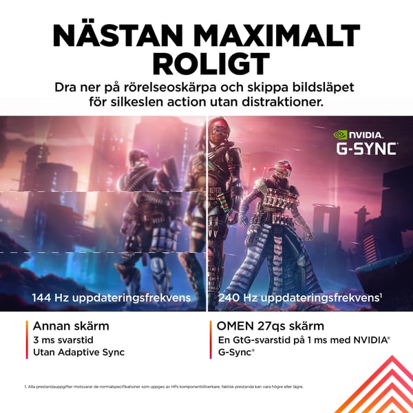 OMEN by HP OMEN 27 tum QHD 240 Hz Gaming-skärm – OMEN 27qs