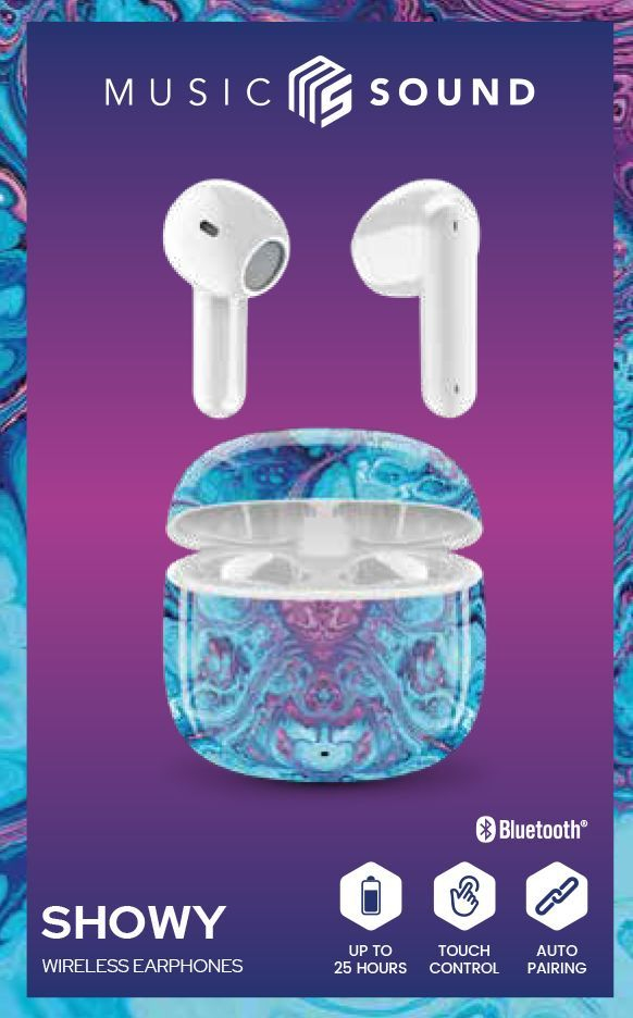 Music Sound 8018080483660 Headset True Wireless Stereo (TWS) I öra Samtal/musik Bluetooth Ljusblå Music Sound 8018080483660 Headset True Wireless Stereo (TWS) I öra Samtal/musik Bluetooth Ljusblå