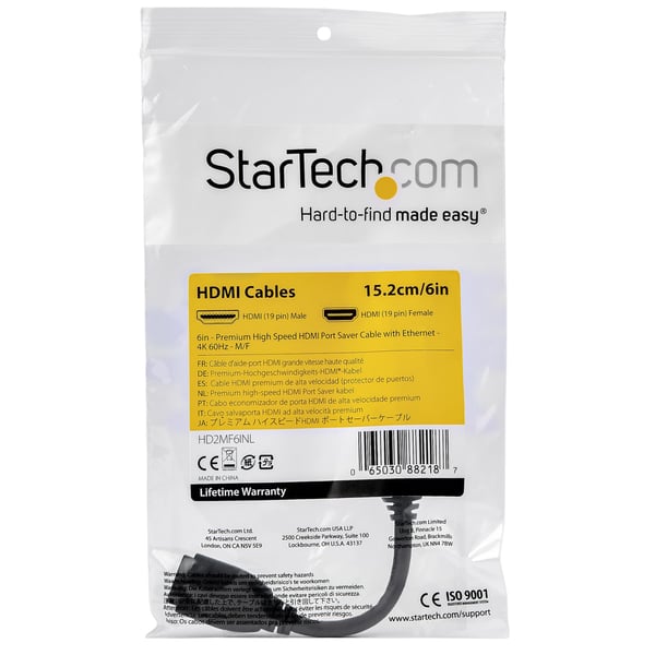 StarTech.com HD2MF6INL 15 cm High Speed HDMI-forlængerkabel St/Bu