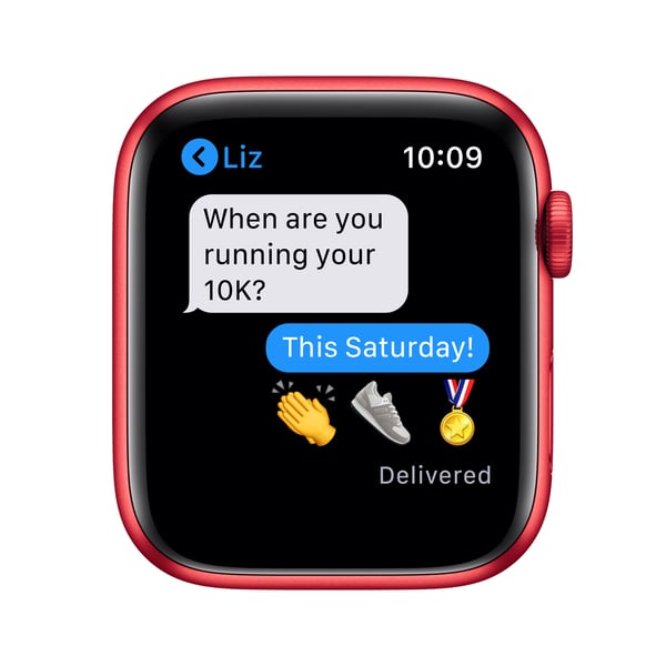 Apple Watch Series 6 OLED 44 mm Digital 368 x 448 pixel Berøringsskærm Rød Wi-Fi GPS (satellit)