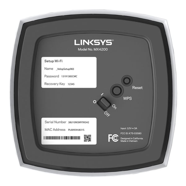 Linksys Velop Intelligent Mesh WiFi 6 (AX4200)-system til hele hjemmet, Tri-Band, 3-pak
