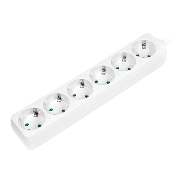 LogiLink LPS238 stikdåse 1,5 m 6 AC stikkontakt(er) Indendørs Hvid