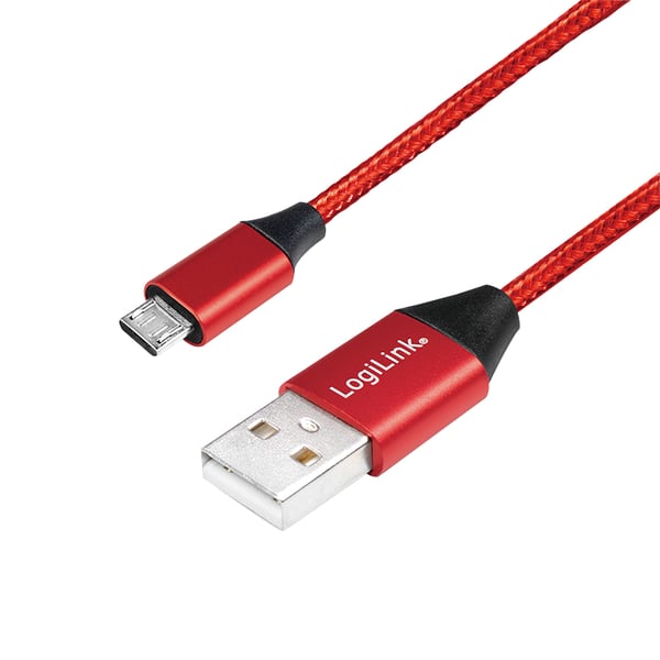 LogiLink CU0151 USB-kabel USB 2.0 0,3 m USB A Micro-USB B Rød