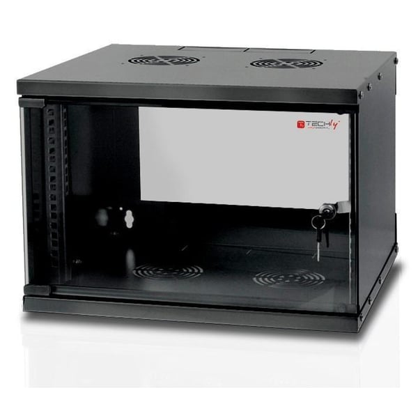 Techly I-CASE EL-1006B32 stativ 6U Vægmonteret stativ Sort