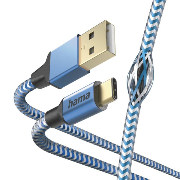 Hama Reflective USB-kabel USB 2.0 1,5 m USB A USB C 0,48 Gbit/sek. Blå