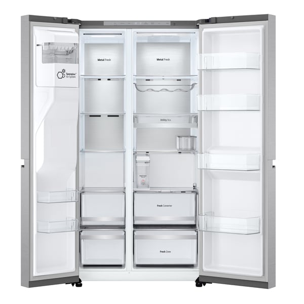 LG GSLE91MBAB side-by-side køle-fryseskab Fritstående 623 L Rustfrit stål
