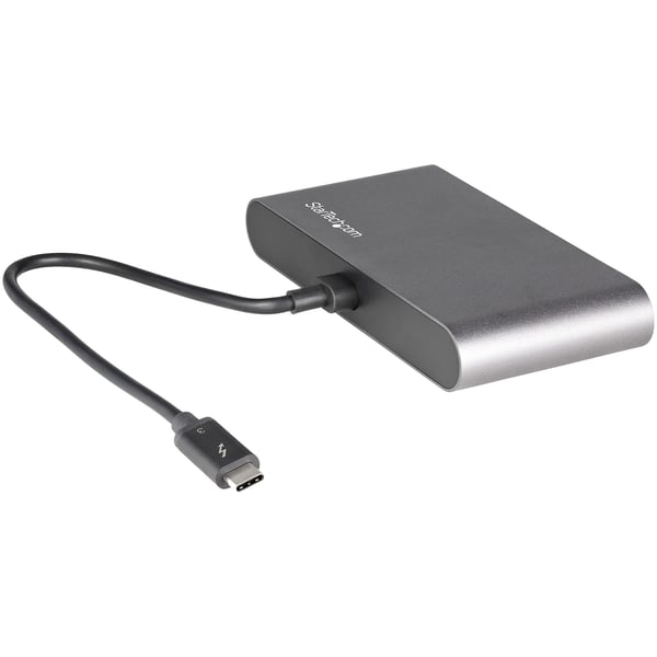 StarTech.com TB3DKM2DPL dockingstation Ledningsført Thunderbolt 3 Grå