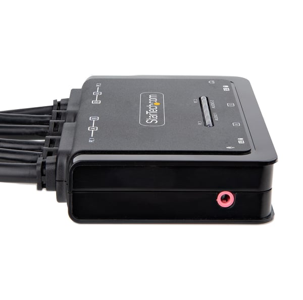 StarTech.com 2-Portars Dual-Monitor HDMI-Kabel KVM-switch, 4K 60Hz, Kompakt KVM med 1,5 m USB-A/HDM