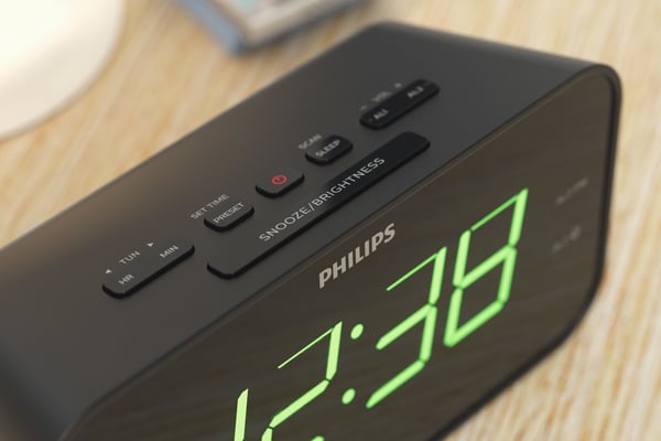 Philips TAR3306/12 vækkeur Digital alarmur Sort