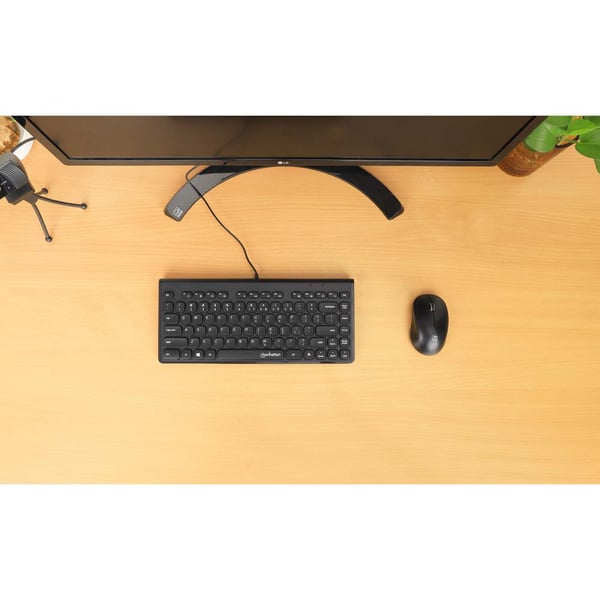 Manhattan 180702 tastatur Kontor USB QWERTY Sort