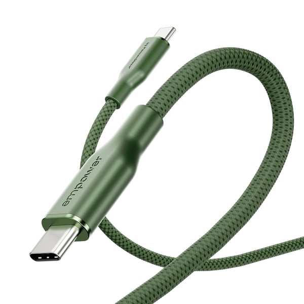 PanzerGlass empower™ by ® Racing 60W USB-C to USB-C Cable | USB 2.0 | 2M | Sage USB-kablar Grön