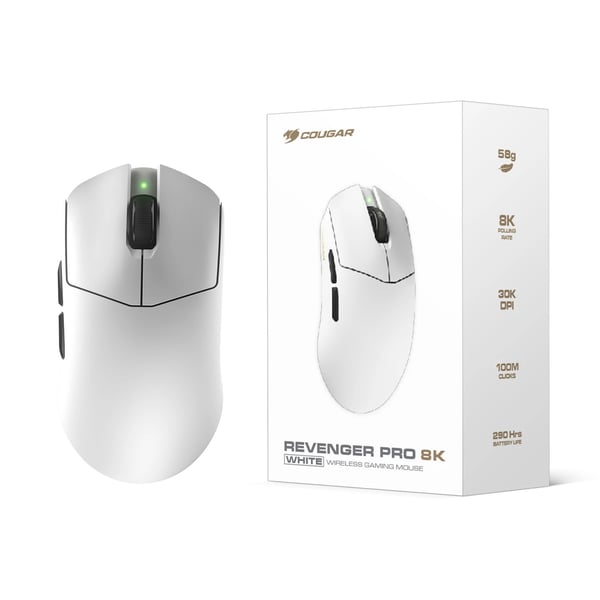 COUGAR REVENGER PRO 8K hiiri Pelaaminen Oikeakätinen RF Wireless + Bluetooth + USB Type-C Optinen 30000 DPI