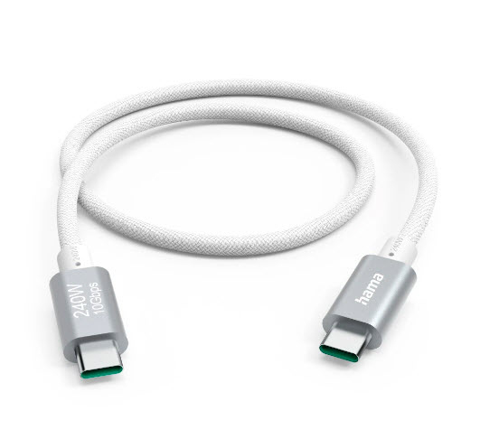Hama Full-Featured USB-kablar USB 3.2 Gen 2 (3.1 Gen 2) 1,5 m USB C 10 Gbit/s 240 W Vit