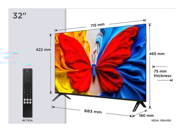 TCL S59K 32S59K TV-apparat 81,3 cm (32") Full HD Smart-TV Wi-Fi Metallisk