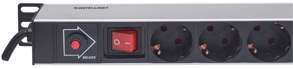 Intellinet 714044 strømforsyningsenhed (PDU) 12 AC stikkontakt(er) 1U Sort