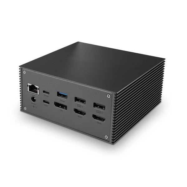 Lindy 43378 kannettavien tietokoneiden telakka ja porttitoistin Langallinen USB 3.2 Gen 2 (3.1 Gen 2) Type-C Harmaa