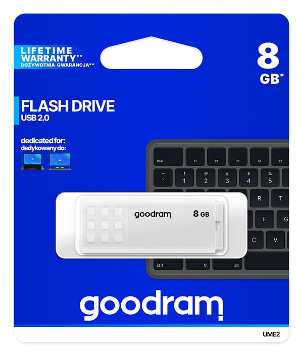 Goodram UME2 USB-sticka 8 GB USB Type-A 2.0 Vit