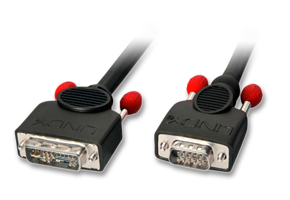 Lindy 1m DVI-A/VGA Cable VGA (D-Sub) Musta