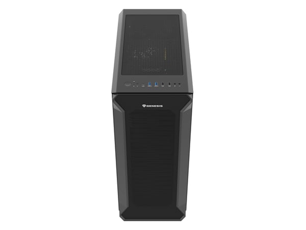 natec Kabinet Irid 505f med sidevindue sort - Midi/Minitower - ATX