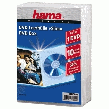Hama DVD Jewel Case, Slim 10, transparent 10 diskar