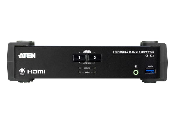 ATEN 2-portars USB 3.0 4K HDMI KVMP™ Switch med ljudmixerläge