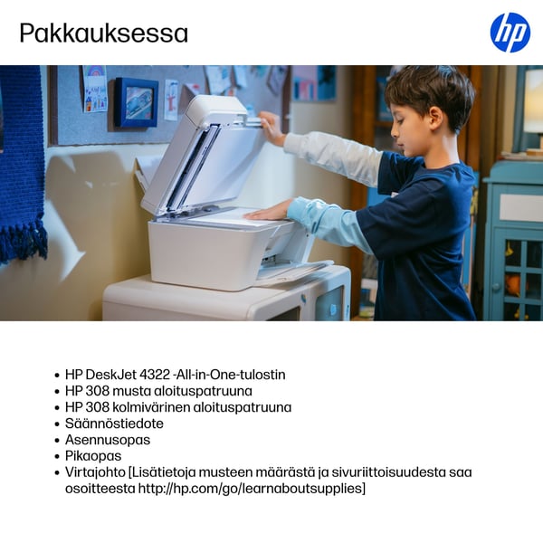 HP DeskJet 4322 Langaton All-in-One Väri Tulostin