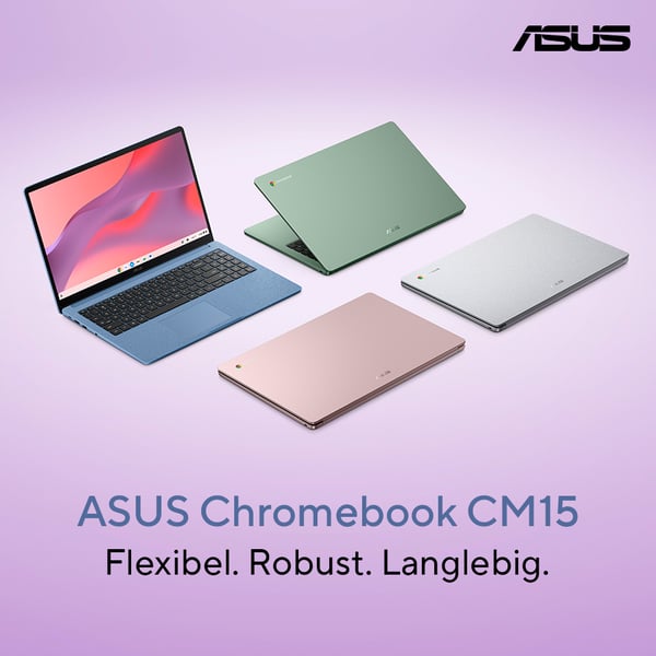 ASUS Chromebook CM1505CM4A-S70032 MediaTek Kompanio Kompanio 540 39,6 cm (15.6") Fuld HD 8 GB LPDDR5x-SDRAM 128 GB eMMC Wi-Fi 6 (802.11ax) ChromeOS Lyserød