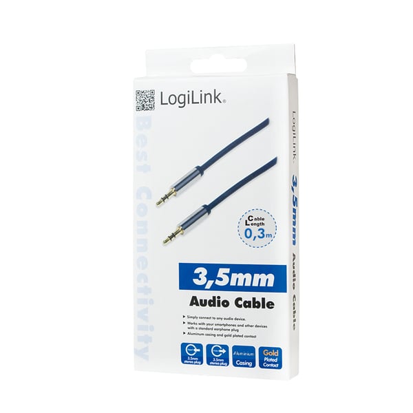 LogiLink 3.5mm - 3.5mm 0.3m audiokaapeli 0,3 m Sininen